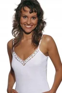 Bluzki damskie - Koszulka damska na ramiączkach biała 100% BAWEŁNA r. XL - miniaturka - grafika 1