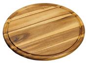Deski do krojenia - Kesper Okrągła deska do krojenia z drewna akacjowego drewniana deska do krojenia deska okrągła deska do serwowania akcesoria kuchenne (B0010VUTJA) - miniaturka - grafika 1