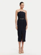 Sukienki - Fracomina Sukienka jeansowa FR25SD4010D46093 Granatowy Slim Fit - miniaturka - grafika 1