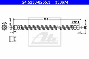 ATE Przewód hamulcowy giętki ATE 24.5238-0255 2114200548 24.5238-0255 - Przewody hamulcowe - miniaturka - grafika 1