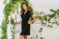 Szlafroki damskie - Szlafrok Felicia Black - miniaturka - grafika 1