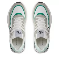 Buty dla dziewczynek - Sneakersy Calvin Klein Jeans V3X9-80893-1695 S Grey/White/Green B024 - miniaturka - grafika 1