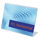 Systemy ekspozycyjne i znaki informacyjne - Stojak na menu na stół, typ L, A5 do szerokości, opakowanie 5 szt. - miniaturka - grafika 1