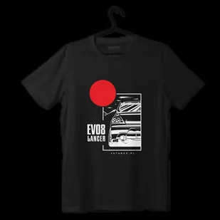 T-shirt koszulka Mitsubishi Lancer EVO8 JDM czarna-L - Odzież do sportów motorowych - miniaturka - grafika 1