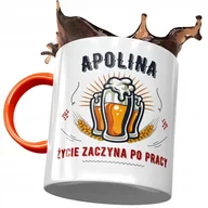 Kubki - Kubek Pomarańczowy Dla Apoliny Koleżanki Prezent z Nadrukiem ze Zdjęciem + Opakowanie na prezent (wzór 04) - miniaturka - grafika 1