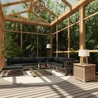 Meble ogrodowe - vidaXL 8-cz. zestaw wypoczynkowy do ogrodu, poduszki, rattan PE, szary - miniaturka - grafika 1