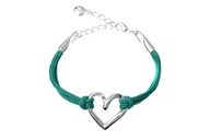 Bransoletki - Bransoletka Damska Z Serduszkiem Miętowa - miniaturka - grafika 1