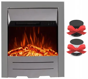 Kominek Elektryczny Led Wkład 51 CM Dexter Srebrny - Kominki elektryczne - miniaturka - grafika 1