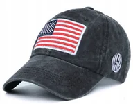 Czapki i chusty sportowe męskie - Czapka Z Daszkiem Bejsbolówka Vintage Flaga Usa - miniaturka - grafika 1