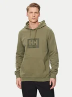 Bluzy męskie - Helly Hansen Bluza Hh Box Hoodie 53289 Zielony Regular Fit - miniaturka - grafika 1