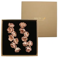 Kolczyki - Kolczyki Złote Kwiatowe Beżowe Robione Efektowne Handmade - miniaturka - grafika 1