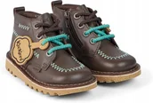 Botki damskie - Kickers Trzewiki Dziecięce Brązowe Skórzane 28 Jjd - miniaturka - grafika 1