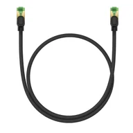 Kable miedziane - Baseus szybki kabel sieciowy RJ45 cat. 8 40Gbps 0.5m pleciony czarny - miniaturka - grafika 1