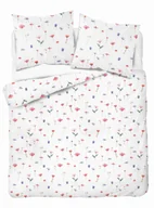 Pościel - Pościel satynowa 160x200 biała w różowo-lawendowe polne kwiaty – Satin Stories - miniaturka - grafika 1