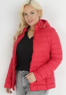 Kurtki damskie - Czerwona Kurtka Pikowana Stelle - miniaturka - grafika 1
