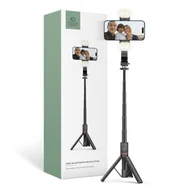 Selfie stick - TECH-PROTECT L05S WIRELESS SELFIE STICK TRIPOD & LED LIGHT BLACK - miniaturka - grafika 1