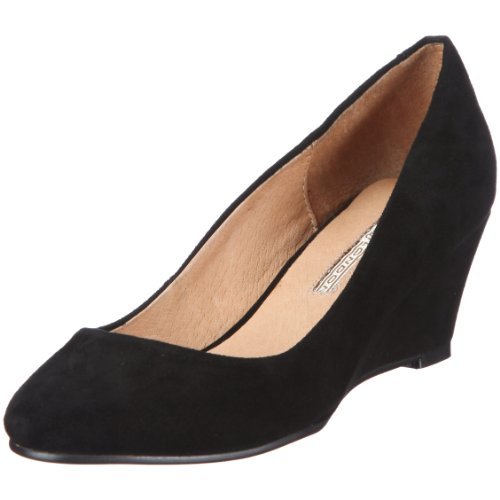 Buffalo London 110-5427 KID SUEDE 115773, damskie czółenka, czarny - Czarny Czarny 01-38 EU