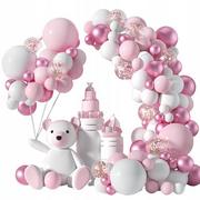 Zabawki interaktywne dla dzieci - Girlanda balonowa, urodziny, baby shower XL, model 2, różowo-biały - miniaturka - grafika 1