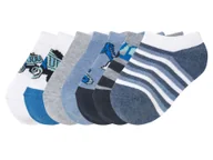 Skarpetki dla dzieci - lupilu® Stopki dziecięce z biobawełną, 7 par (biały/niebieski/w paski, 19-22) - miniaturka - grafika 1