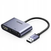Kable - UGREEN przejściówka konwerter USB - HDMI 1.3 (1920 x 1080@60Hz) + VGA 1.2 (1920 x 1080@60Hz) szary (CM449) CM449 - miniaturka - grafika 1
