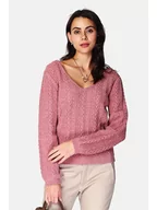 Swetry damskie - ASSUILI Kardigan w kolorze szaroróżowym - miniaturka - grafika 1