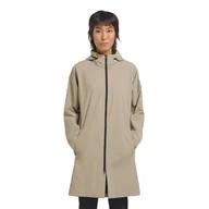 Płaszcze damskie - Damski płaszcz przeciwdeszczowy Jack Wolfskin WELLSEE COAT W stone - XS - miniaturka - grafika 1