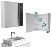 Szafki łazienkowe - ﻿szafka łazienkowa z lustrem 60 wisząca szafka do łazienki lustro 60x60 - miniaturka - grafika 1