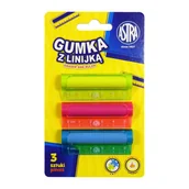 Gumki biurowe - Gumka I Linijka 5Cm 2W1 Astra 3 Szt. - miniaturka - grafika 1