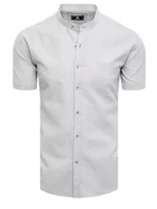 Koszule męskie - Koszula męska z krótkim rękawem jasnoszara Dstreet KX0999-XL - miniaturka - grafika 1