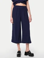 Spodnie damskie - Pieces Kuloty Vinsty 17124361 Granatowy Wide Leg - miniaturka - grafika 1