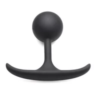 Korki analne - Heavy Hitters Comfort Plugs Premium Silicone 3.3" Weighted Round Plug Small Black - miniaturka - grafika 1