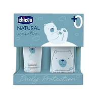 Kosmetyki kąpielowe dla dzieci - CHICCO Zestaw kosmetyków Natural Sensation z łazienką szampon bez łez 200 ml i ciasto kojące 100 ml dla dzieci, zestaw zmian, pomysł na prezent - miniaturka - grafika 1