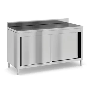Stół roboczy ze stali nierdzewnej z szafką, 1500 x 600 x 850 mm - Stoły gastronomiczne - miniaturka - grafika 1