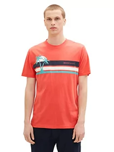 TOM TAILOR Denim Koszulka męska 1038461, 11042 -Plain Red, S, 11042 – Plain Red, S - Koszulki męskie - miniaturka - grafika 1