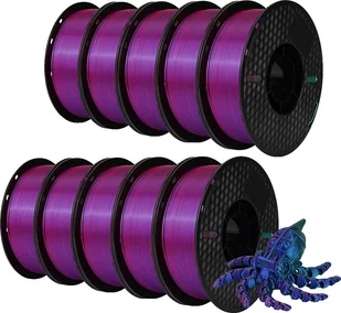 filament do drukarek 3D, Silk PLA, waga 10 kg, czerwony zielony niebieski - Filamenty i akcesoria do drukarek 3D - miniaturka - grafika 1