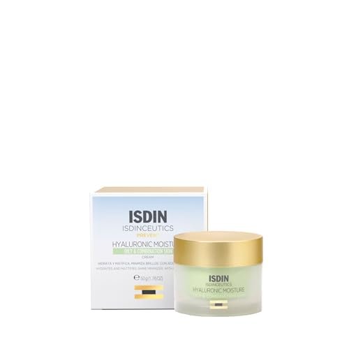 ISDIN ISDINCEUTICS Hyaluronic Moisture Oily and Combination Skin, lekki, nawilżający krem do twarzy z kwasem hialuronowym, specjalnie do skóry tłustej i mieszanej, 50 g