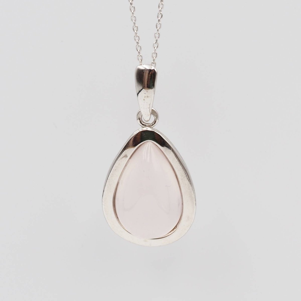 Zawieszka z Kwarcem Różowym w srebrze rodowanym