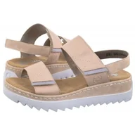 Sandały damskie - Sandały Różowe V4475-31 Pink (RI166-a) Rieker - miniaturka - grafika 1