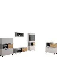 Inne meble do salonu - Zestaw Mebli do Salonu 1 Lamir MebloCross Dąb Grange / Grafit Mat / Czarny Mat - miniaturka - grafika 1