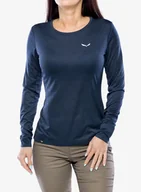 Bluzy damskie - Bluza damska Salewa Puez Melange Dry L/S Tee - navy blazer - miniaturka - grafika 1