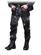 Odzież robocza - Spodnie robocze męskie do pasa moro/czarne roz. 62 - miniaturka - grafika 1