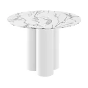 Stoły - Stół RAVEO Marble White HG + Biały HG - miniaturka - grafika 1