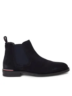 Tommy Hilfiger Sztyblety Core Rwb Hilfiger Suede Chelsea FM0FM04757 Niebieski - Sztyblety męskie - miniaturka - grafika 1
