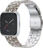 Akcesoria do smartwatchy - BRANSOLETA DO ZEGARKA Fitbit Versa/Versa 2/LITE PANTERKA BRĄZOWA STAL - miniaturka - grafika 1