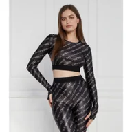 Bluzki damskie - Versace Jeans Couture Bluzka | Cropped Fit - miniaturka - grafika 1