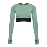 Koszulki sportowe damskie - Top treningowy longsleeve damski Gymshark Vision Crop Top - miniaturka - grafika 1