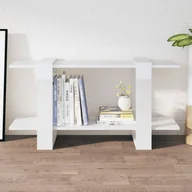 Regały - Regał na książki, wysoki połysk biały, 100x30x51 cm - miniaturka - grafika 1