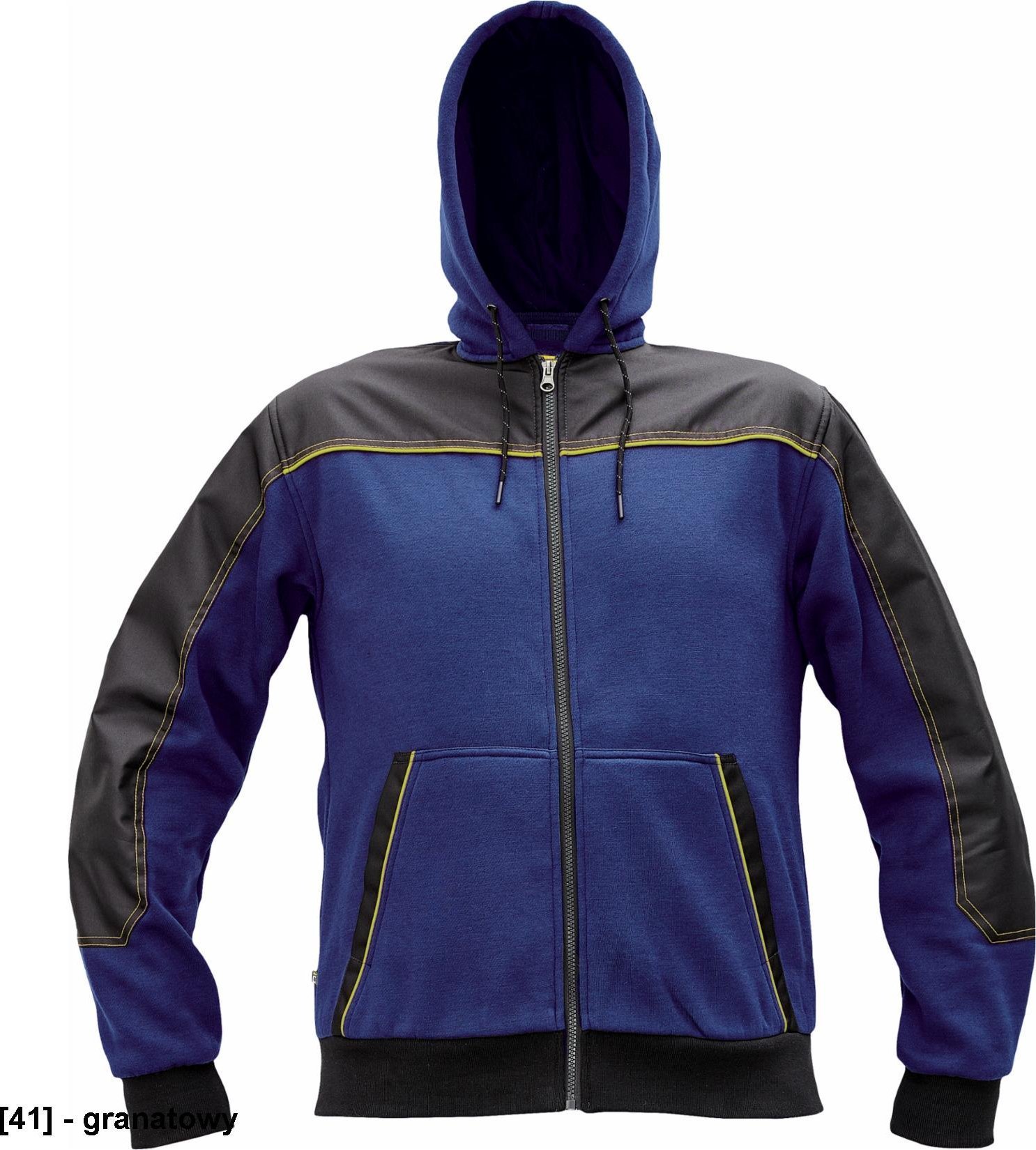 CERVA CREMORNE bluza - męska bluza z suwakiem, kaptur, 55% bawełna, 45% poliester - granatowy S