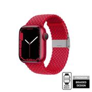 Akcesoria do zegarków - CRONG Pasek pleciony Wave Band do Apple Watch 42/44/45 mm (czerwony) - miniaturka - grafika 1
