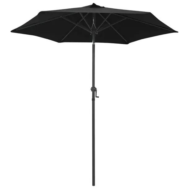 Parasol Ogrodowy Przechylny 200 x 224 cm, Czarno-Ciemnoszary, Aluminiowy